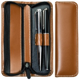 RV-Schreibgeräteetui DUO - CAMBRIDGE Top Grain Leder - hellbraun